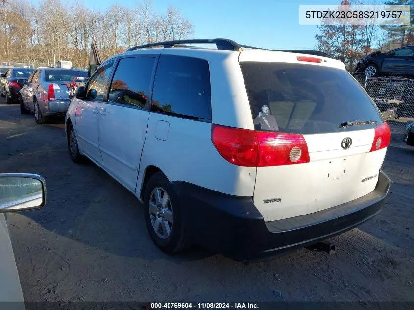 2008 Toyota Sienna Le VIN: 5TDZK23C58S219757 Lot: 40769604