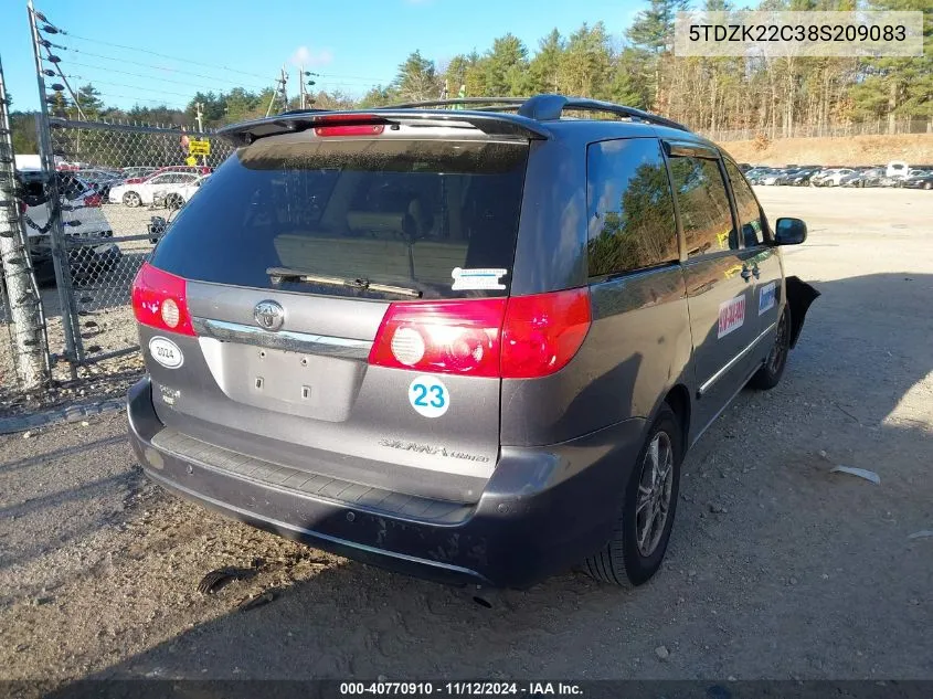 5TDZK22C38S209083 2008 Toyota Sienna Limited