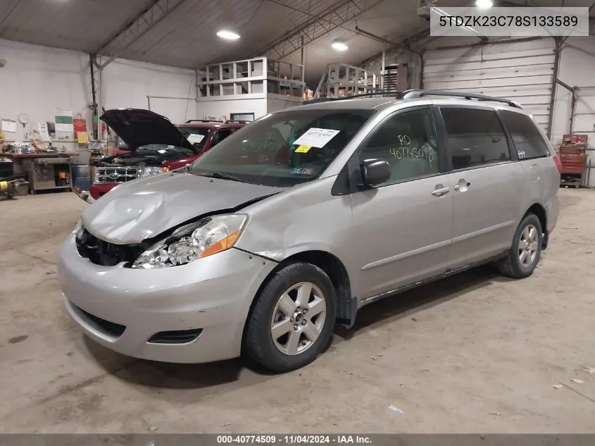 2008 Toyota Sienna Le VIN: 5TDZK23C78S133589 Lot: 40774509