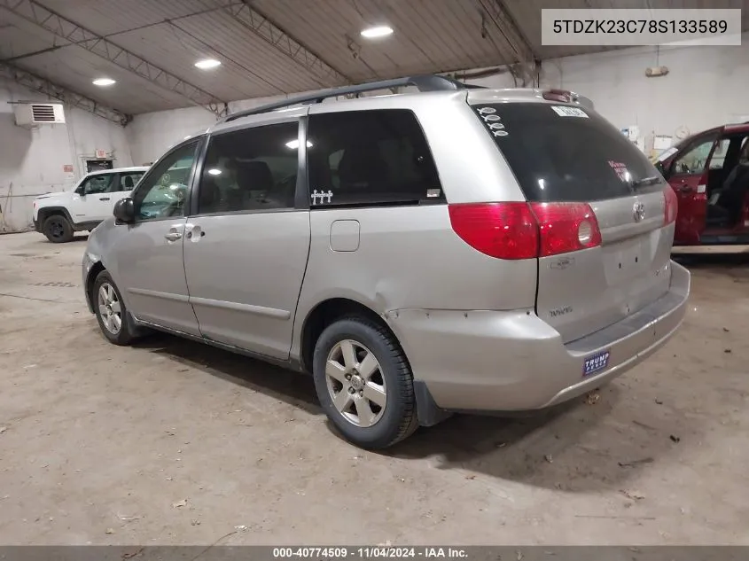 5TDZK23C78S133589 2008 Toyota Sienna Le