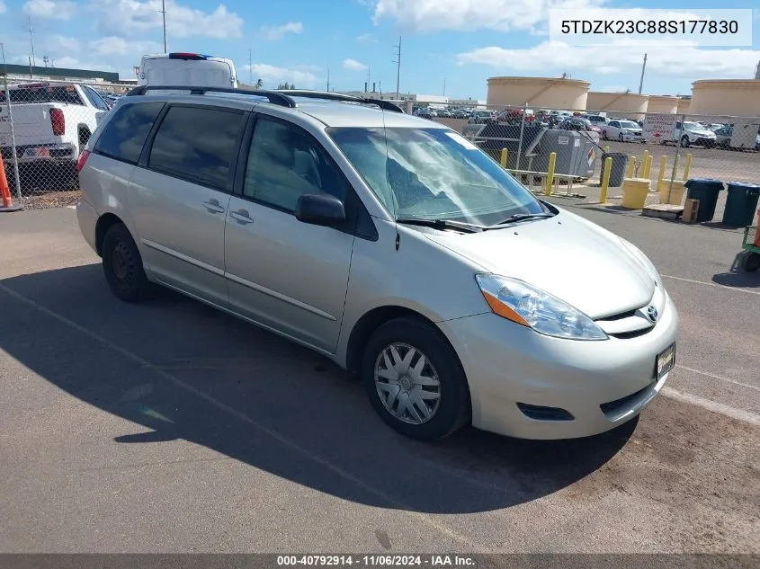 2008 Toyota Sienna Le VIN: 5TDZK23C88S177830 Lot: 40792914