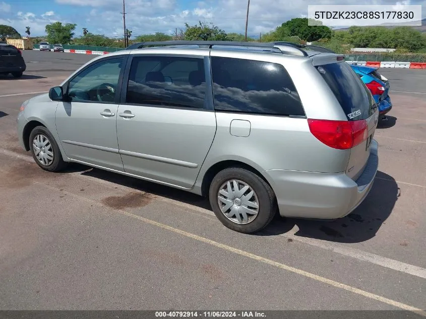 2008 Toyota Sienna Le VIN: 5TDZK23C88S177830 Lot: 40792914