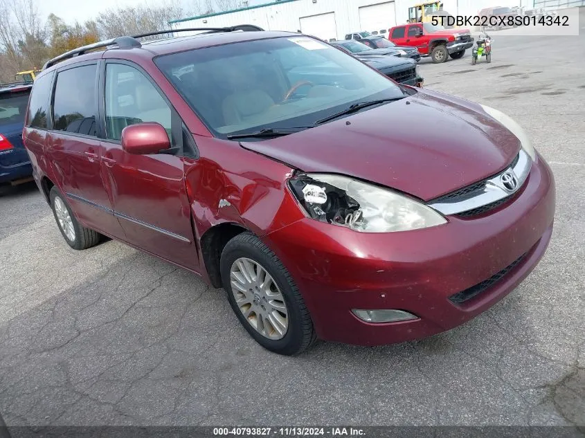 5TDBK22CX8S014342 2008 Toyota Sienna Limited