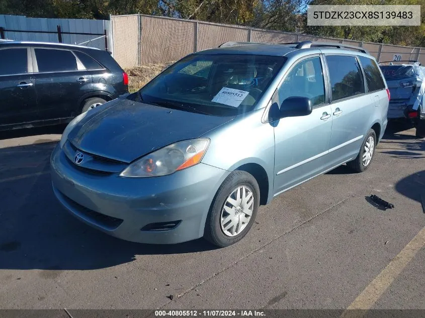 2008 Toyota Sienna Le VIN: 5TDZK23CX8S139483 Lot: 40805512