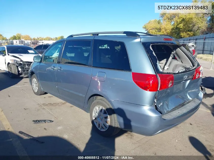 2008 Toyota Sienna Le VIN: 5TDZK23CX8S139483 Lot: 40805512