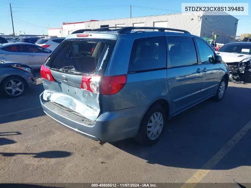 2008 Toyota Sienna Le VIN: 5TDZK23CX8S139483 Lot: 40805512