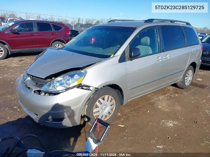 2008 Toyota Sienna Le VIN: 5TDZK23C28S129725 Lot: 40812629