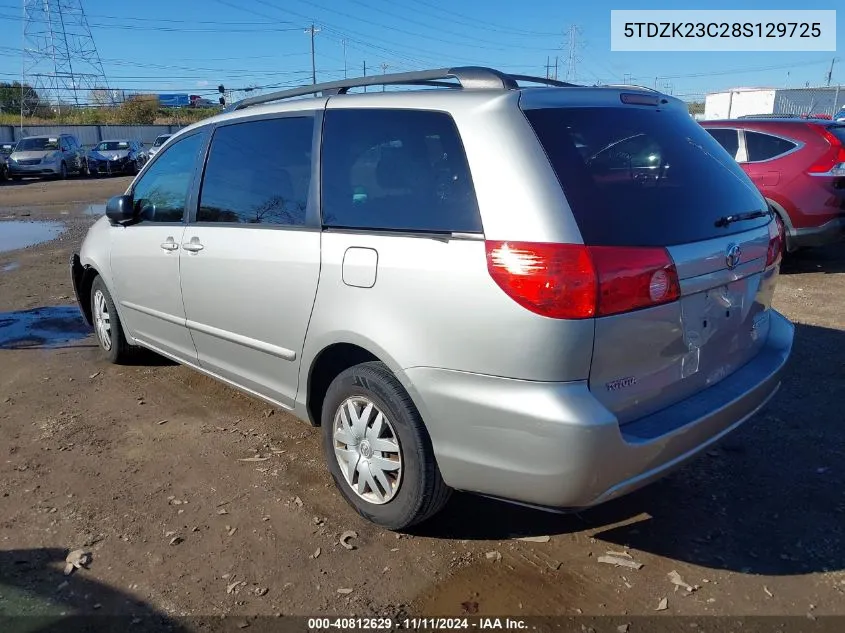 2008 Toyota Sienna Le VIN: 5TDZK23C28S129725 Lot: 40812629