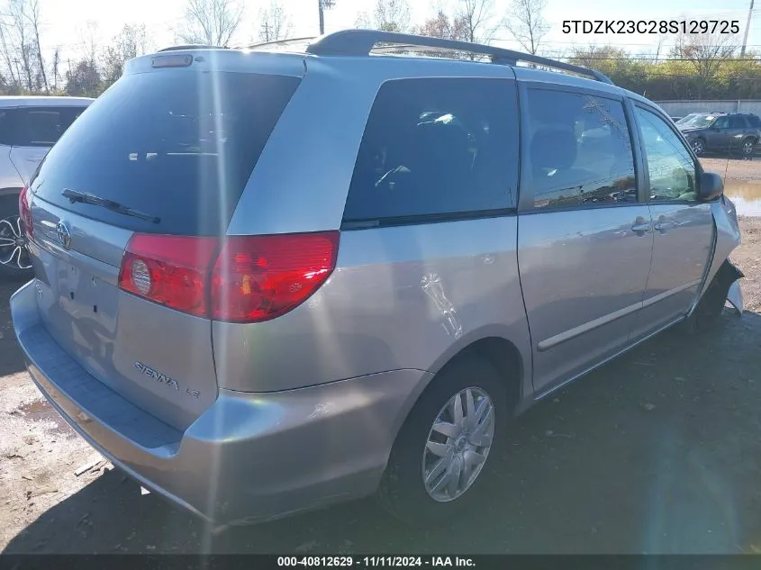 2008 Toyota Sienna Le VIN: 5TDZK23C28S129725 Lot: 40812629