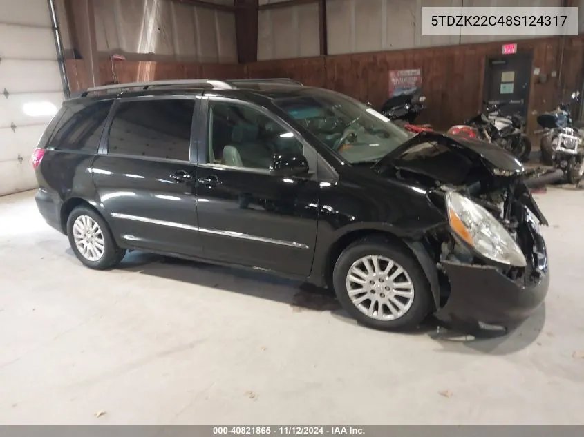 2008 Toyota Sienna Limited VIN: 5TDZK22C48S124317 Lot: 40821865