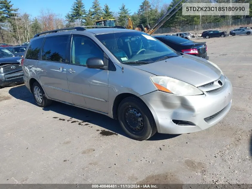 2008 Toyota Sienna Le VIN: 5TDZK23C18S180990 Lot: 40846481