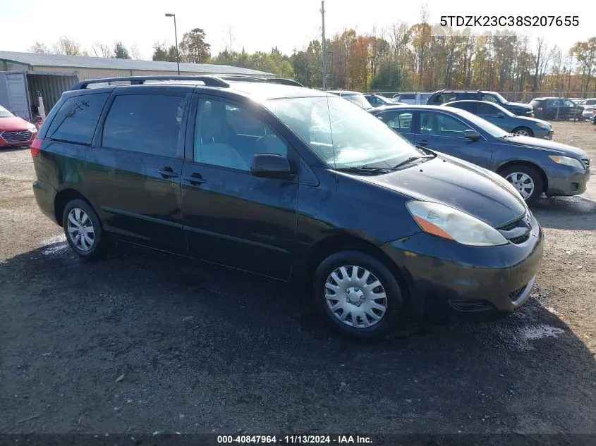 2008 Toyota Sienna Le VIN: 5TDZK23C38S207655 Lot: 40847964