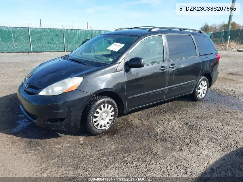 2008 Toyota Sienna Le VIN: 5TDZK23C38S207655 Lot: 40847964