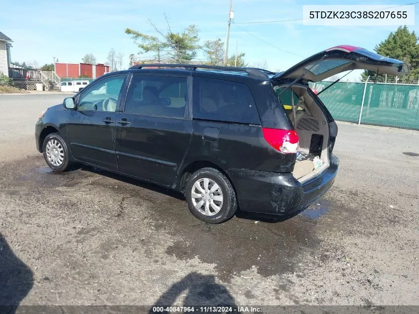 2008 Toyota Sienna Le VIN: 5TDZK23C38S207655 Lot: 40847964