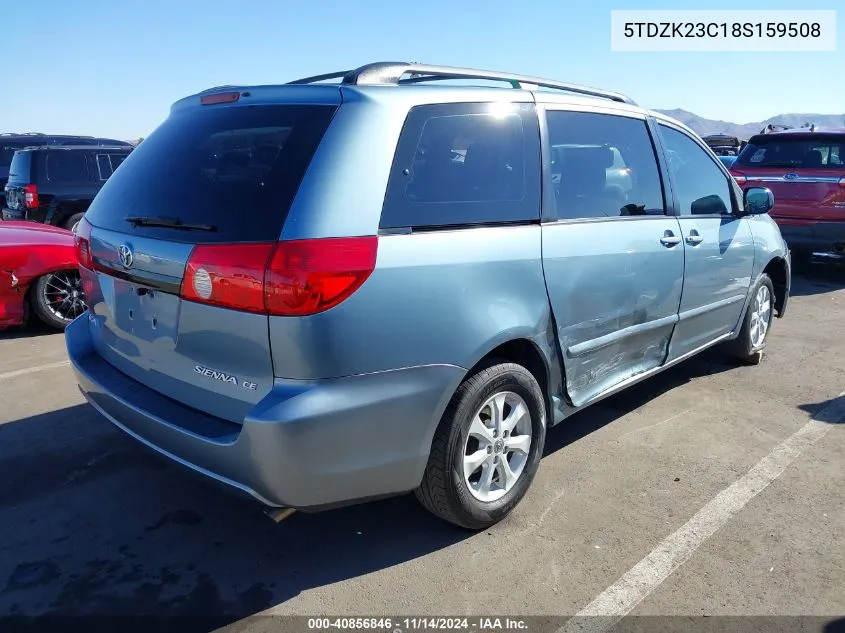 2008 Toyota Sienna Ce VIN: 5TDZK23C18S159508 Lot: 40856846