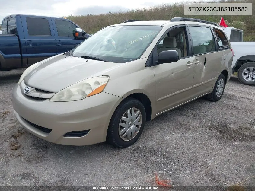 2008 Toyota Sienna Ce VIN: 5TDZK23C38S105580 Lot: 40880522