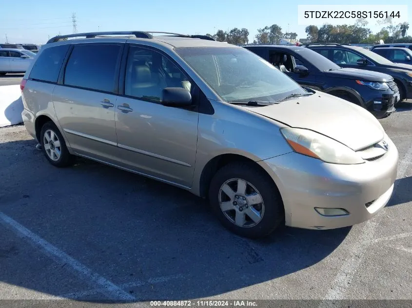 2008 Toyota Sienna Xle VIN: 5TDZK22C58S156144 Lot: 40884872