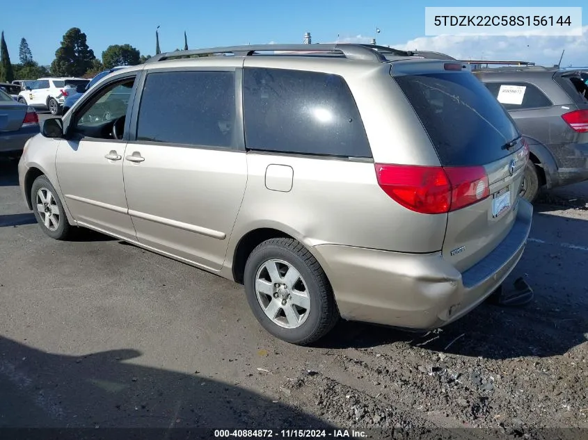 2008 Toyota Sienna Xle VIN: 5TDZK22C58S156144 Lot: 40884872