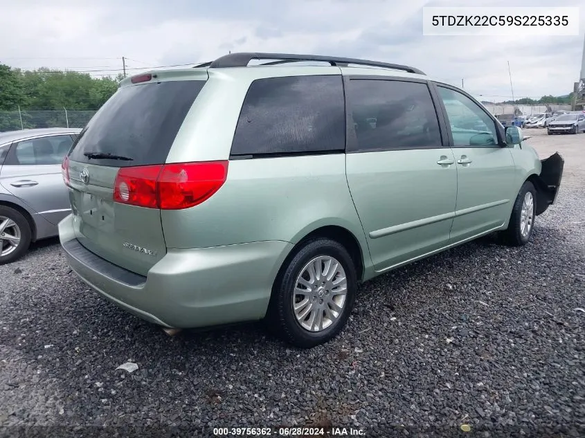 2009 Toyota Sienna Xle VIN: 5TDZK22C59S225335 Lot: 39756362