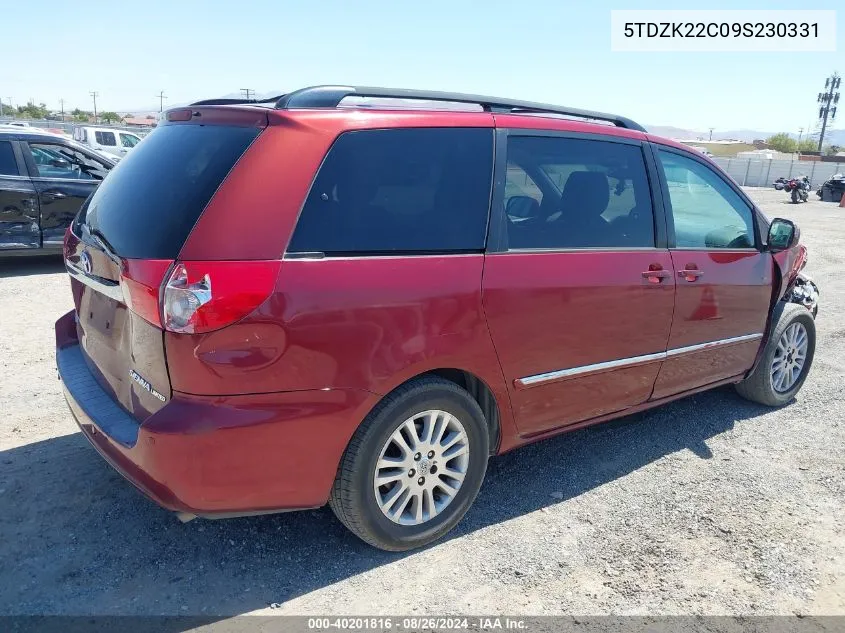 5TDZK22C09S230331 2009 Toyota Sienna Limited