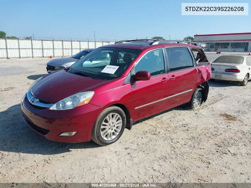 2009 Toyota Sienna Limited VIN: 5TDZK22C39S226208 Lot: 40203468