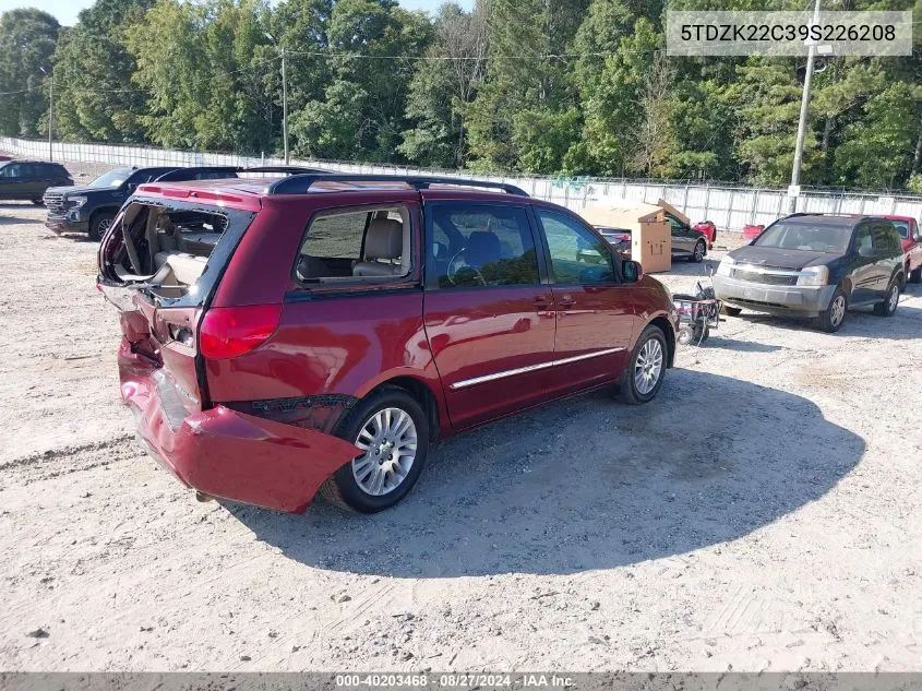 5TDZK22C39S226208 2009 Toyota Sienna Limited