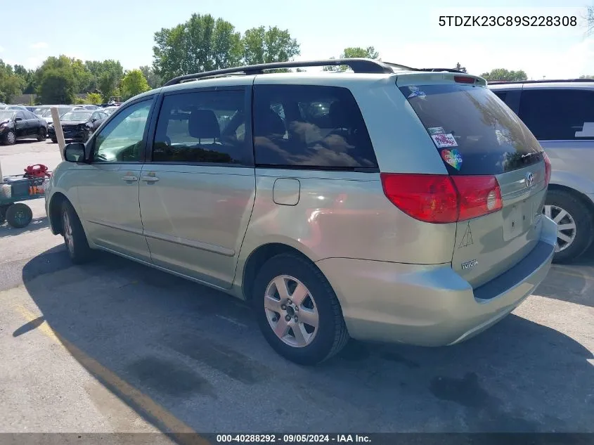 2009 Toyota Sienna Le VIN: 5TDZK23C89S228308 Lot: 40288292