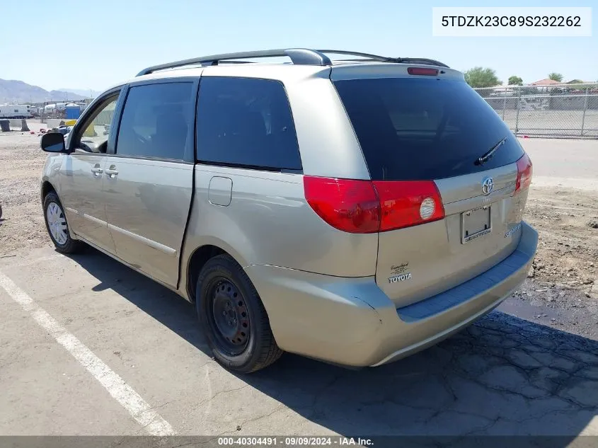 5TDZK23C89S232262 2009 Toyota Sienna Le