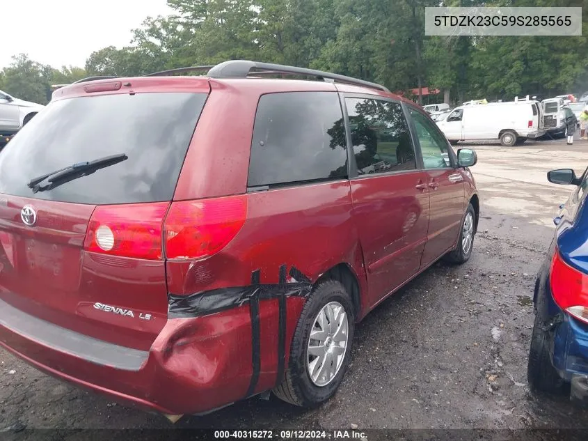 5TDZK23C59S285565 2009 Toyota Sienna Le