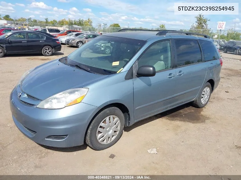 2009 Toyota Sienna Le VIN: 5TDZK23C39S254945 Lot: 40348821