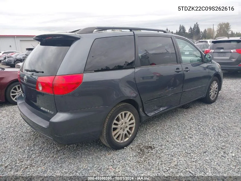 2009 Toyota Sienna Xle VIN: 5TDZK22C09S262616 Lot: 40350395