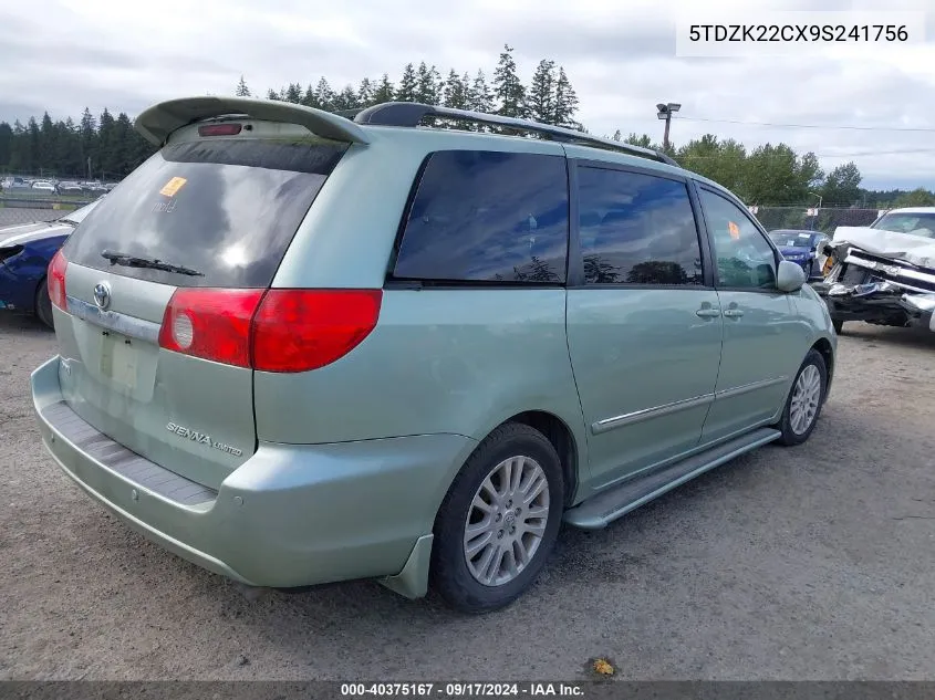 5TDZK22CX9S241756 2009 Toyota Sienna Limited