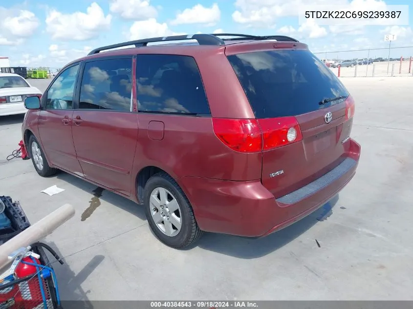 5TDZK22C69S239387 2009 Toyota Sienna Xle