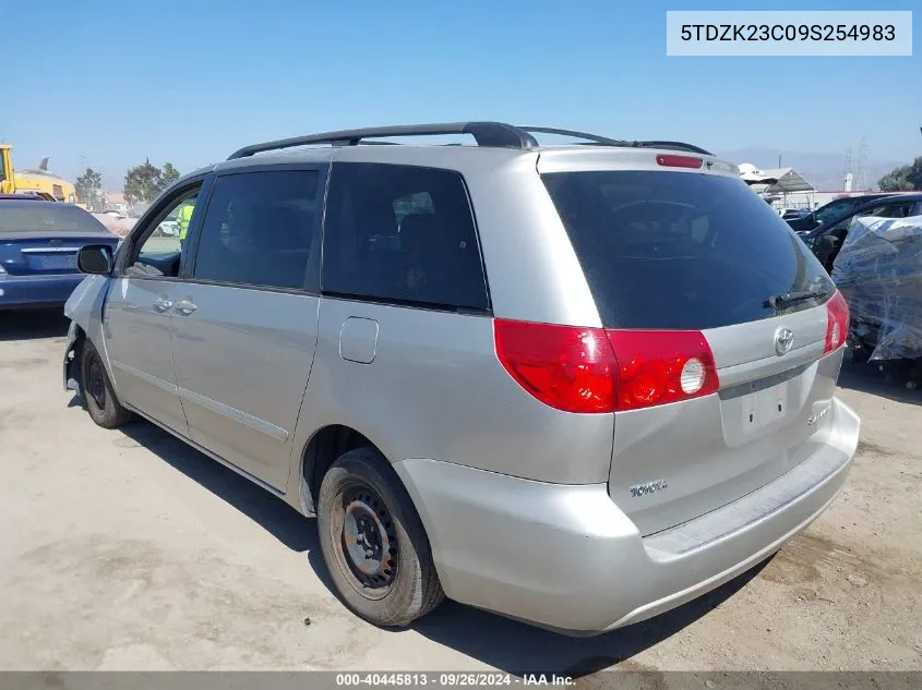 2009 Toyota Sienna Le VIN: 5TDZK23C09S254983 Lot: 40445813