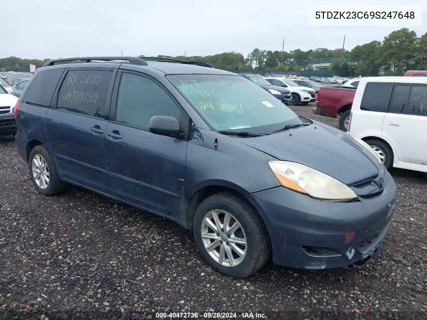 2009 Toyota Sienna Le VIN: 5TDZK23C69S247648 Lot: 40472736