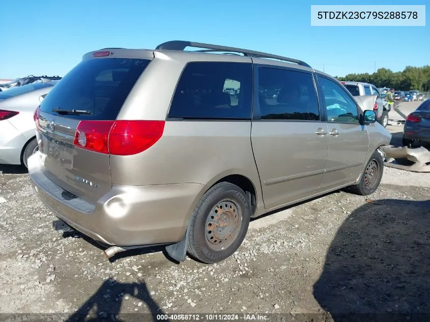 2009 Toyota Sienna Le VIN: 5TDZK23C79S288578 Lot: 40568712