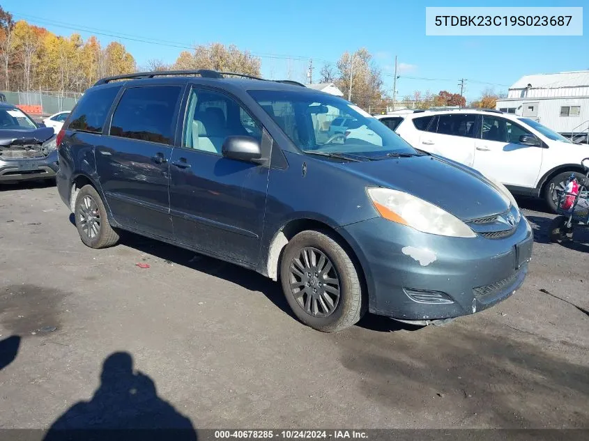 2009 Toyota Sienna Le VIN: 5TDBK23C19S023687 Lot: 40678285