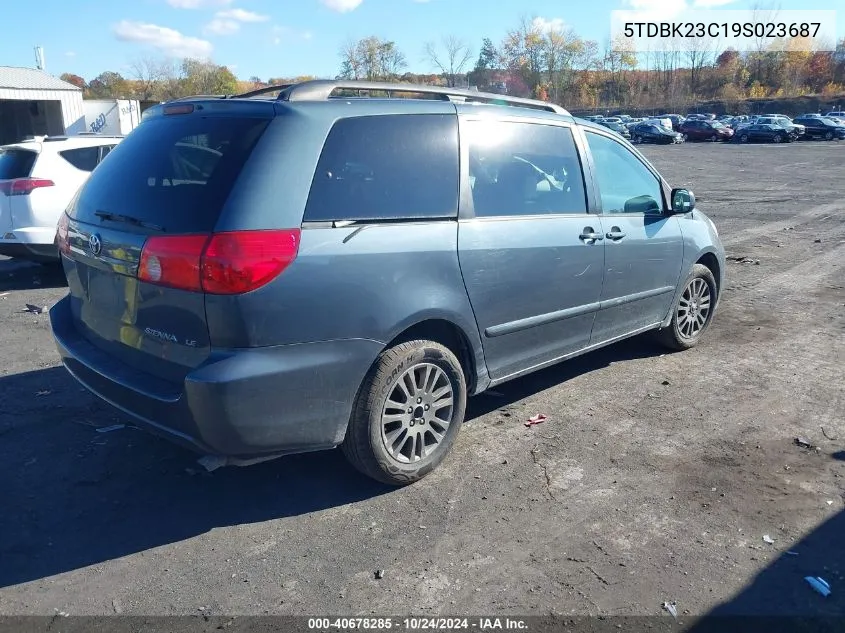 2009 Toyota Sienna Le VIN: 5TDBK23C19S023687 Lot: 40678285