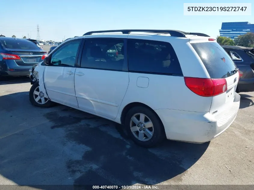 2009 Toyota Sienna Le VIN: 5TDZK23C19S272747 Lot: 40740070