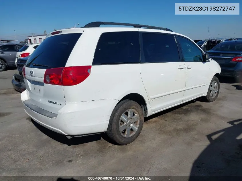 2009 Toyota Sienna Le VIN: 5TDZK23C19S272747 Lot: 40740070