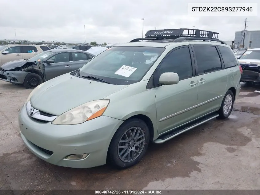 2009 Toyota Sienna Limited VIN: 5TDZK22C89S277946 Lot: 40742725