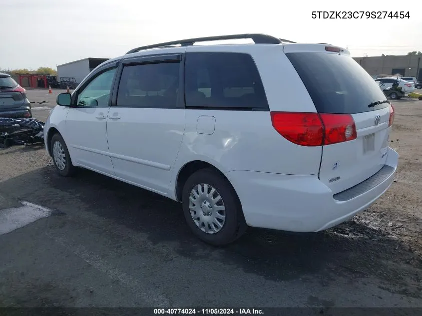 2009 Toyota Sienna Le VIN: 5TDZK23C79S274454 Lot: 40774024