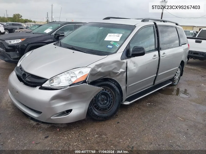 2009 Toyota Sienna Ce VIN: 5TDZK23CX9S267403 Lot: 40777768