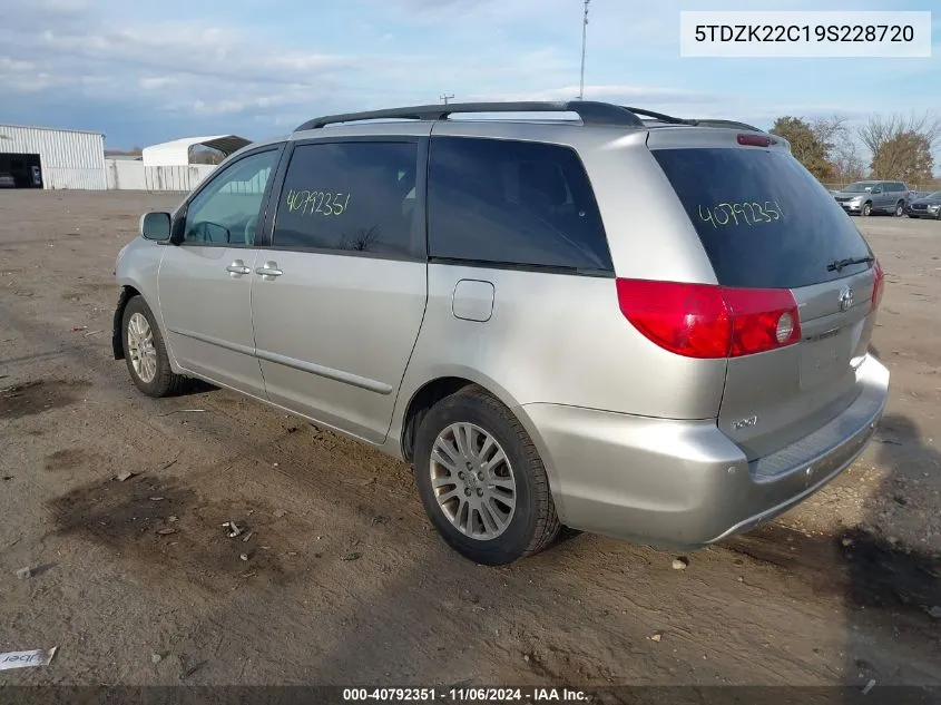 2009 Toyota Sienna Xle VIN: 5TDZK22C19S228720 Lot: 40792351