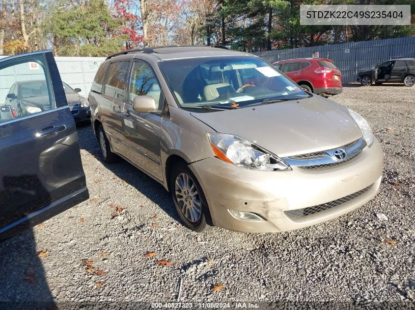 2009 Toyota Sienna Limited VIN: 5TDZK22C49S235404 Lot: 40827323