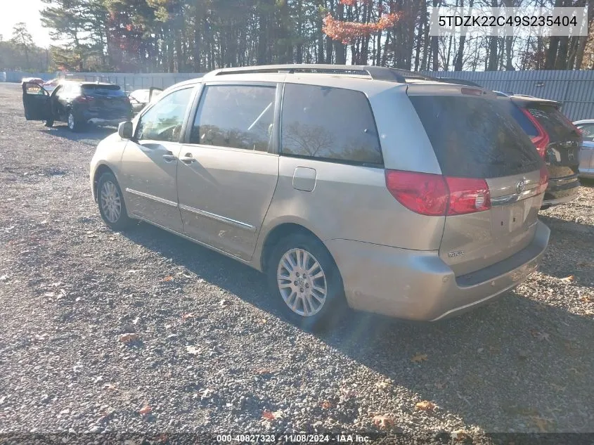 2009 Toyota Sienna Limited VIN: 5TDZK22C49S235404 Lot: 40827323