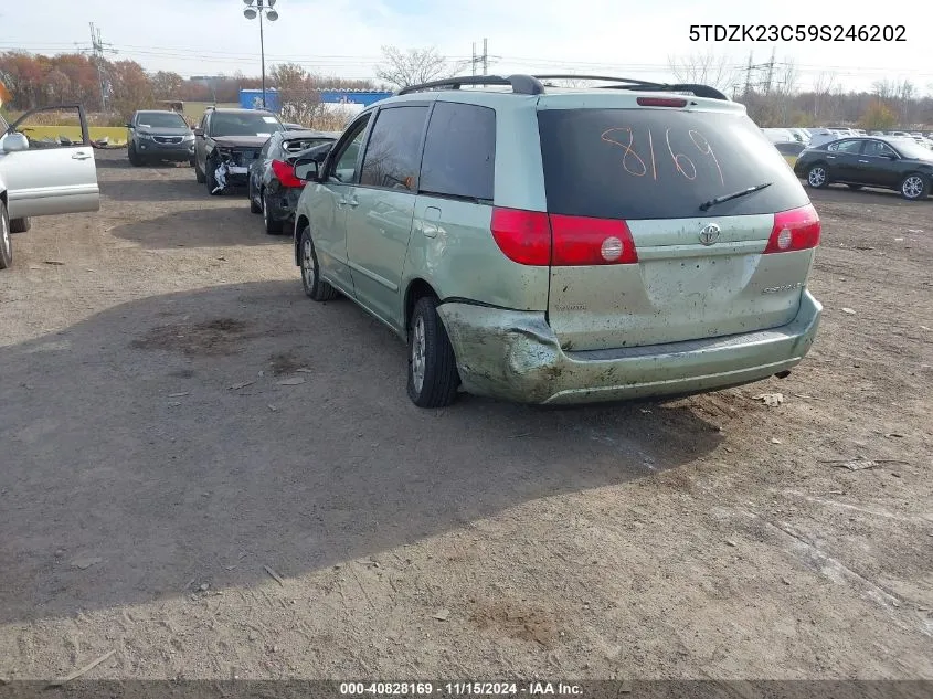 2009 Toyota Sienna Le VIN: 5TDZK23C59S246202 Lot: 40828169