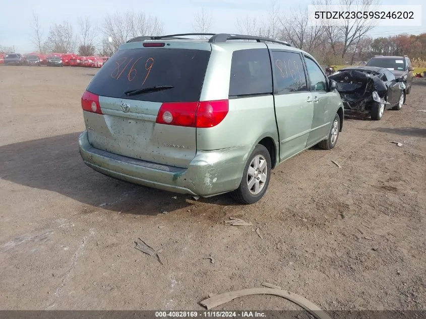 2009 Toyota Sienna Le VIN: 5TDZK23C59S246202 Lot: 40828169