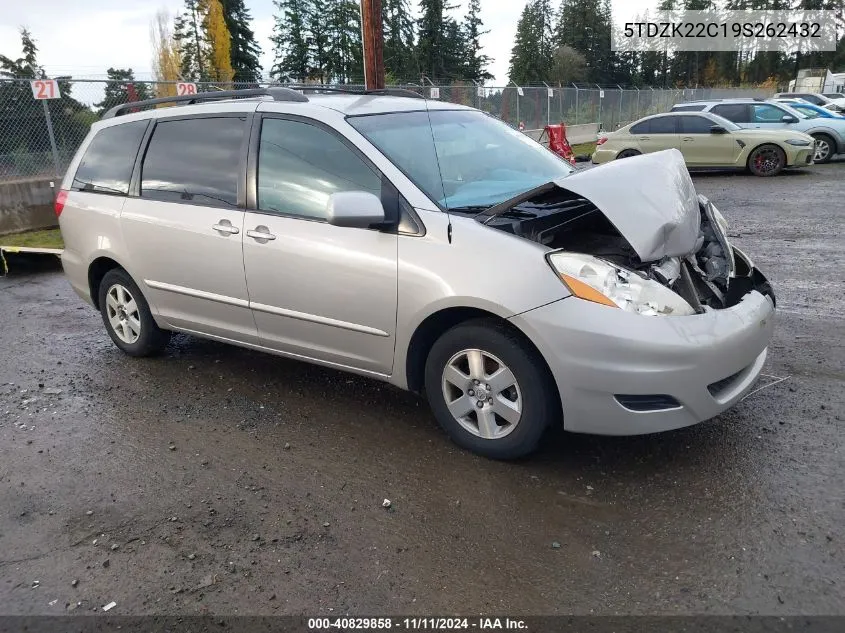 2009 Toyota Sienna Xle VIN: 5TDZK22C19S262432 Lot: 40829858