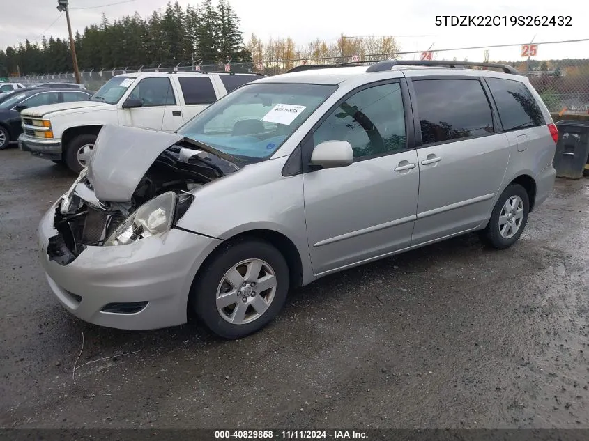 2009 Toyota Sienna Xle VIN: 5TDZK22C19S262432 Lot: 40829858